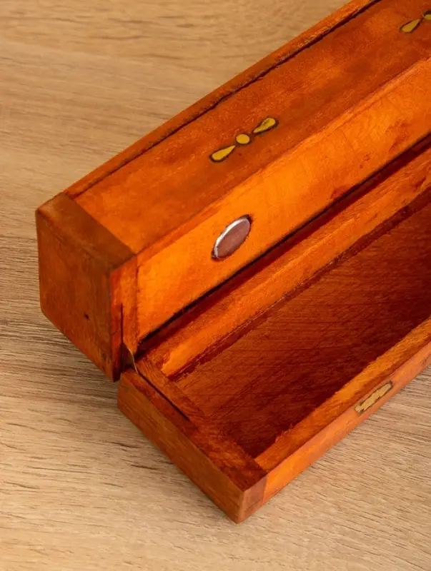 Пенал для благовония двойной с хранением, дерево шишам 30,5 см