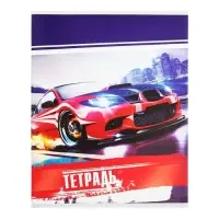 Тетрадь 48 листов в клетку, Calligrata &laquo;Авто&raquo;, обложка мелованный картон, серые листы, МИКС