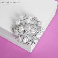 Брошь &laquo;Жемчужная россыпь&raquo;, цвет белый в серебре