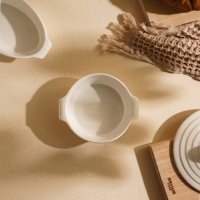 Форма для выпечки из жаропрочной керамики SL Home &laquo;Санторини&raquo;, 250 мл, 13,6&times;12&times;4,5 см, цвет белый