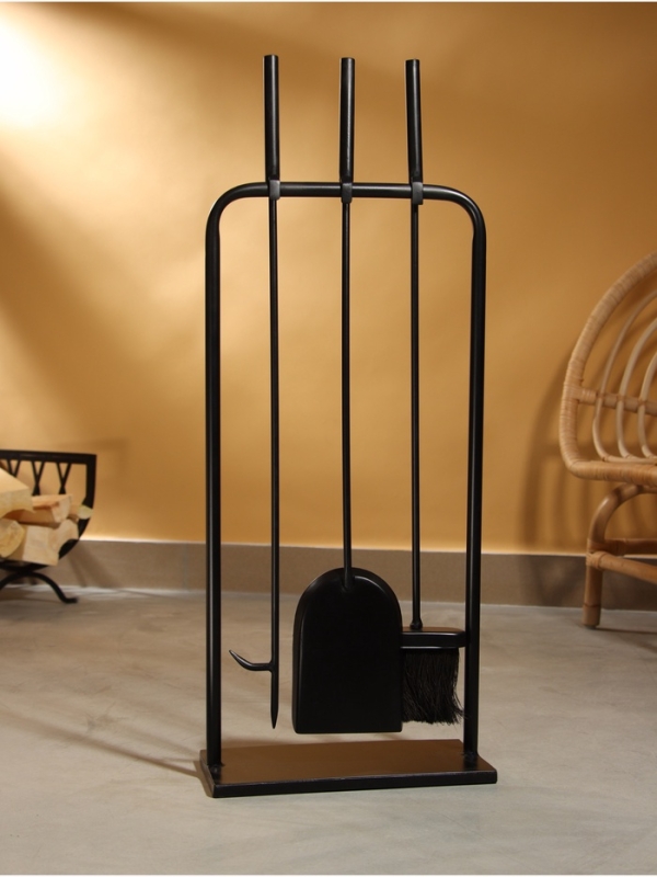 Каминный набор "Угли" сталь, 3 предмета, 30х15х76 см