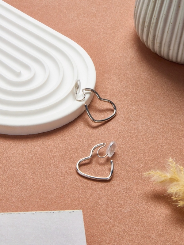 Клипсы &laquo;Тренд&raquo; сердце, цвет серебро