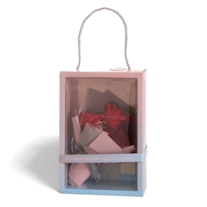 Ночник &laquo;Букет роз&raquo; красный LED 3хAG10 7.5х15.5х23см