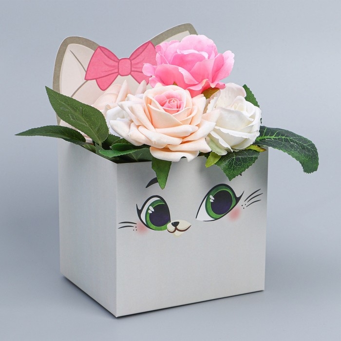 Коробки для мини букетов &laquo;Кисуля&raquo;, 12 &times; 20 &times; 10 см