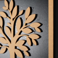 Ключница дерево "Дерево" чёрная, зеркальная 6х22,3х29,5 см