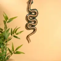 Сувенир интерьерный "Змея" дерево 50х13 см, цв. зелёный