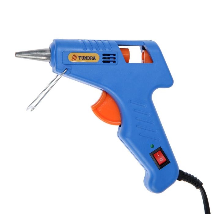 Клеевой пистолет ТУНДРА, 20 Вт, 220 В, выключатель, индикатор, длинное сопло, 7 мм Клеевой пистолет ТУНДРА, 20 Вт, 220 В, выключатель, индикатор, длинное сопло, 7 мм