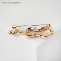 Брошь &laquo;Скрипка&raquo;, цвет чёрно-белый в золоте