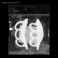 Корректоры - разделители для пальцев ног, 2 разделителя, силиконовые, 7 &times; 2 см, пара, цвет белый