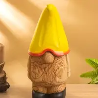 Сувенир "Гномик в жёлтой шляпе" дерево Джампинис 15х15х30 см