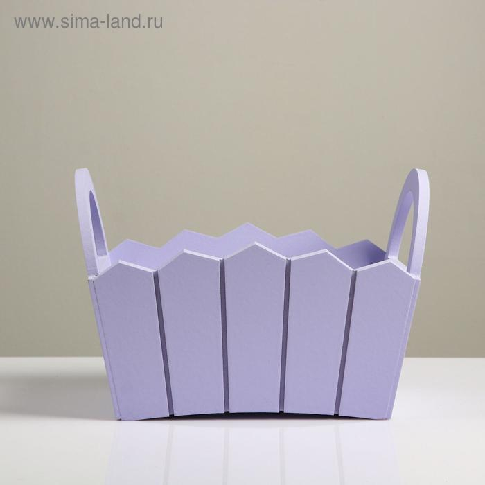 Кашпо деревянное 25×16×17 см Кашпо деревянное 25×16×17 см "Мария", ручки боковые, МДФ, лаванда