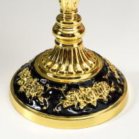 Подсвечник металл на 3 свечи "Розарий" золото, чёрная эмаль 35,5х32х12 см