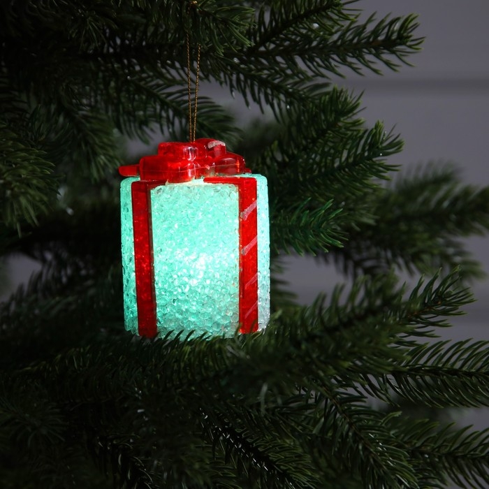 Светодиодная фигура «Подарок» 7.5 см, пластик, батарейки AG13х3 (в комплекте), свечение мульти (RGB) Светодиодная фигура «Подарок» 7.5 см, пластик, батарейки AG13х3 (в комплекте), свечение мульти (RGB)