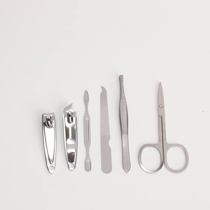 Набор маникюрный «Тренд», 6 предметов, в футляре, цвет чёрный Набор маникюрный «Тренд», 6 предметов, в футляре, цвет чёрный