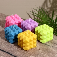 Свеча "Ромбики" 6х6х6 см, соевый воск МИКС Свеча "Ромбики" 6х6х6 см, соевый воск МИКС