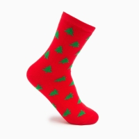 Носки женские &laquo;Ёлочки&raquo; цвет красный, размер 23-25