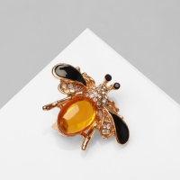 Брошь &laquo;Муха&raquo; в полёте, цвет жёлто-чёрный в золоте