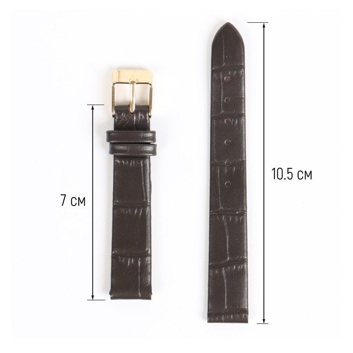 Ремешок для часов, женский, 14 мм, запряжник 70 мм, горт 105 мм, натуральная кожа Ремешок для часов, женский, 14 мм, запряжник 70 мм, горт 105 мм, натуральная кожа