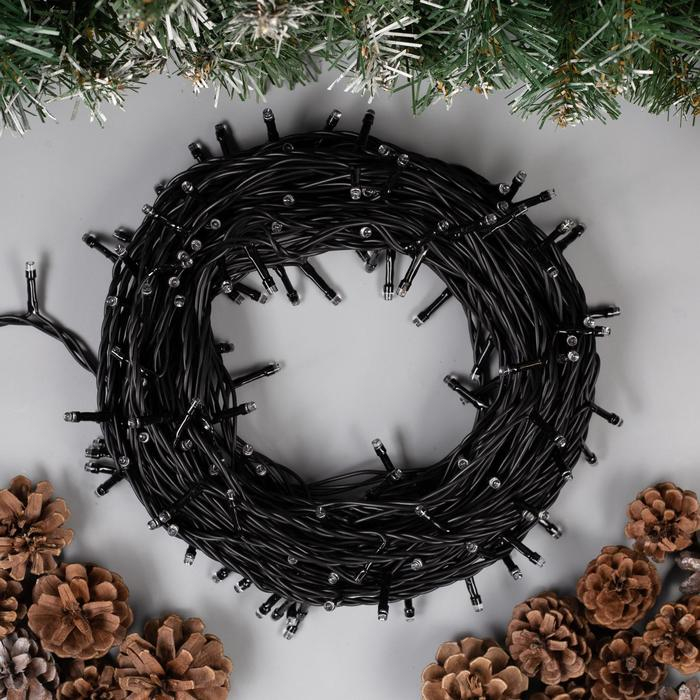 Гирлянда «Нить» 20 м, IP44, тёмная нить, 200 LED, свечение жёлтое, 8 режимов, 220 В Гирлянда «Нить» 20 м, IP44, тёмная нить, 200 LED, свечение жёлтое, 8 режимов, 220 В