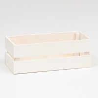 Кашпо деревянное, двухреечное, белое, 24, 5х 11,5 х 9 см Кашпо деревянное, двухреечное, белое, 24, 5х 11,5 х 9 см