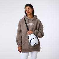 Сумка-слинг на молнии TEXTURA, наружный карман, цвет белый Сумка-слинг на молнии TEXTURA, наружный карман, цвет белый