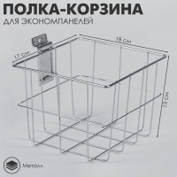 Полка-корзина для экономпанелей, 18&times;17&times;13 см, цвет хром