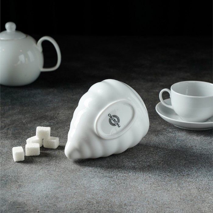 Сахарница фарфоровая Magistro &laquo;Ракушка&raquo;, 330 мл, цвет белый