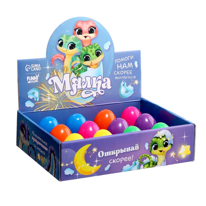 Новый год! Антистресс сквиш мялка &laquo;Змейки&raquo;, в яйце, в шоубоксе