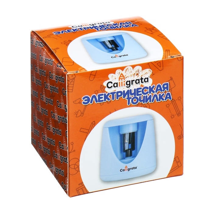 Точилка электрическая Calligrata (батарейки в комплект не входят), работает от 2-х АА батареек , голубая Точилка электрическая Calligrata (батарейки в комплект не входят), работает от 2-х АА батареек , голубая