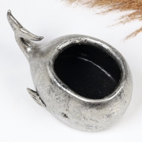 Подставка для мелочей "Кит" серебро, 15х25х15см Подставка для мелочей "Кит" серебро, 15х25х15см