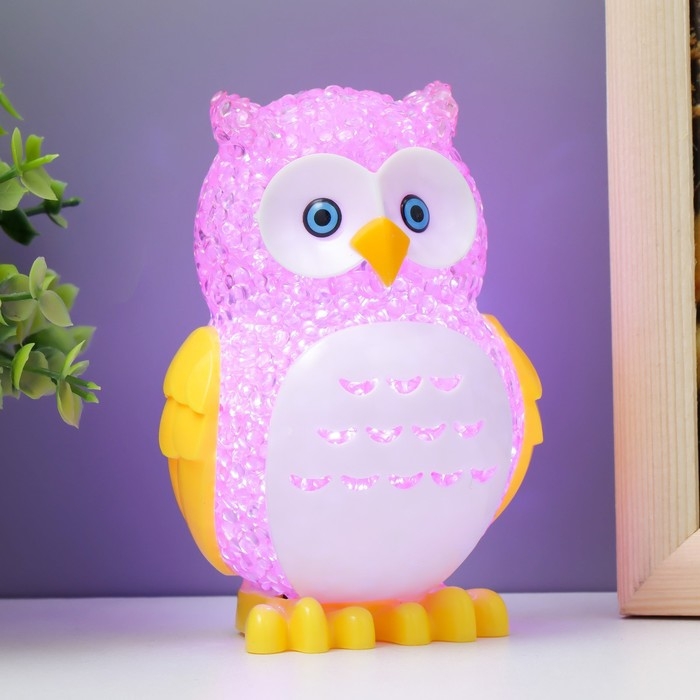 Ночник "Филин" LED RGB от батареек 3хLR44 МИКС 6х7х10см RISALUX