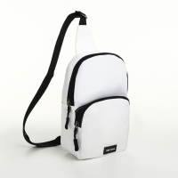 Сумка-слинг на молнии TEXTURA, наружный карман, цвет белый Сумка-слинг на молнии TEXTURA, наружный карман, цвет белый