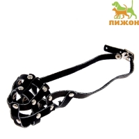 Намордник кожаный сетчатый №0, такса (длина по носу 4,5 см, обхват морды 14 см), чёрный Намордник кожаный сетчатый №0, такса (длина по носу 4,5 см, обхват морды 14 см), чёрный