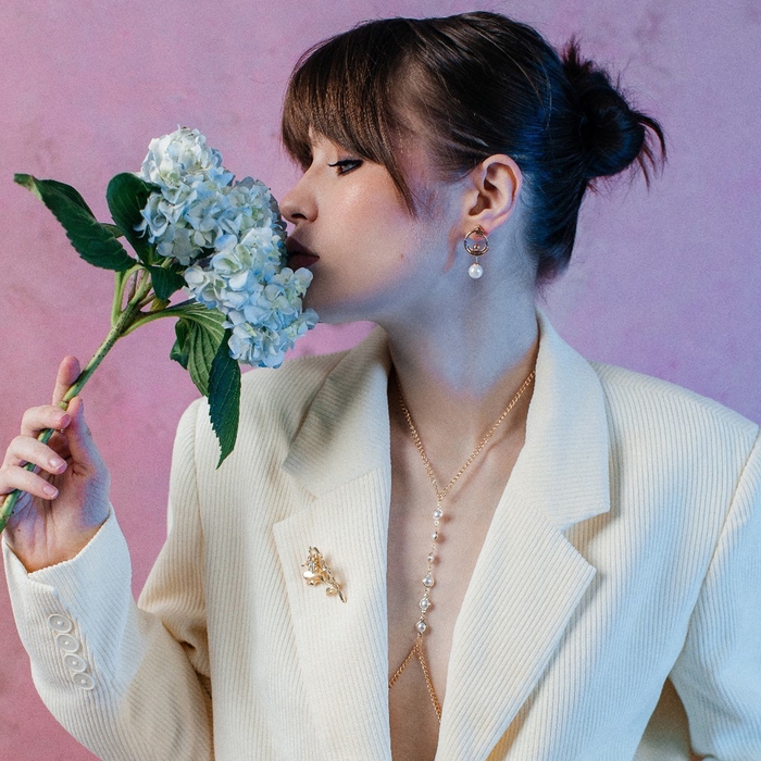 Портупея &laquo;Жемчуг&raquo; ряд, цвет белый в золоте