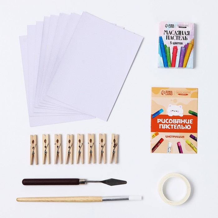 Набор для рисования масляной пастелью. Открытки своими руками &laquo;Озарные зверята&raquo;, набор для творчества