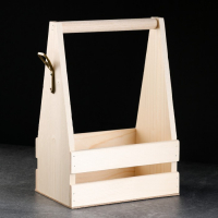 Ящик для пива 22,5х15,5х33 см под 6 бутылок, натуральный Ящик для пива 22,5х15,5х33 см под 6 бутылок, натуральный