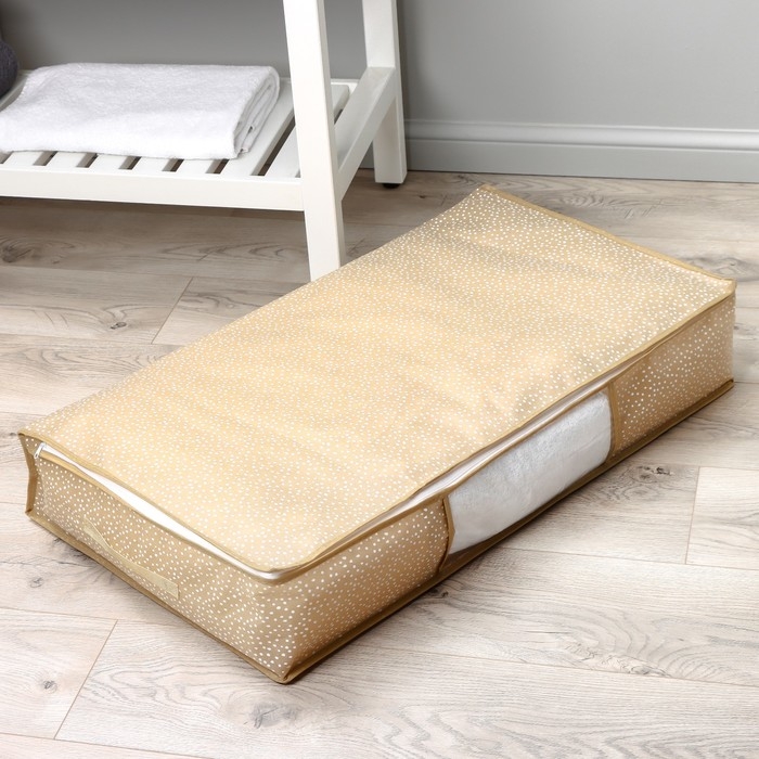 Кофр для хранения вещей Доляна Points, ПВХ окно, 80&times;45&times;15 см, цвет бежевый