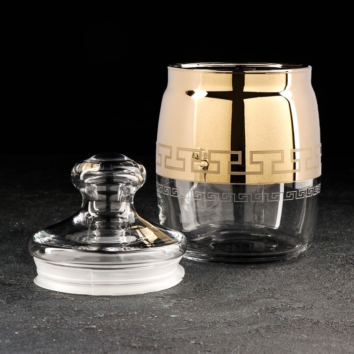 Банка для сыпучих продуктов &laquo;Нэро&raquo;, 940 мл, цвет напыления золотой