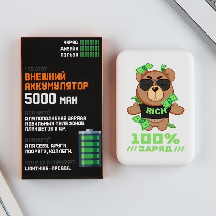 Зарядное устройство &laquo;100% заряд&raquo;, 5000мА