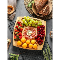 Менажница квадратная Доляна, 28&times;28&times;1,8 см, 5 секций, берёза