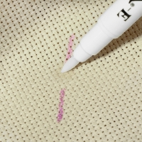 Маркер для ткани двусторонний, 16 см, самоисчезающий, удалитель чернил, цвет фиолетовый/белый