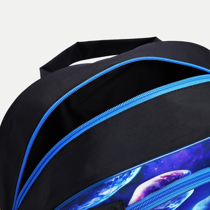 Чемодан малый 37 л (S) с сумкой, отдел на молнии, с расширением, цвет синий