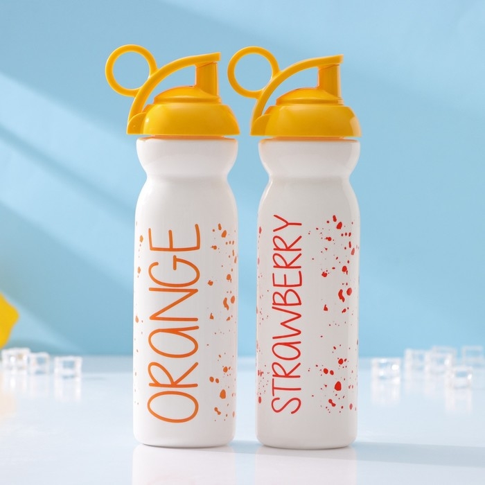Бутылка для воды пластиковая &laquo;Фрукты&raquo;, 680 мл, 9&times;7,1&times;26,7 см, цвет МИКС