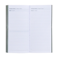 Еженедельник датированный 2025 года, 80х165 мм, 64 листа ESCALADA, мягкая обложка из искусственной кожи, блинтовое тиснение, блок 70 г/м&sup2;, зелёный