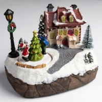 Светодиодная фигура &laquo;Дети во дворе&raquo; 17.5 &times; 13 &times; 10 см, полистоун, батарейки ААх3 (не в комплекте), свечение мульти