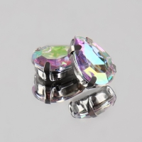 Стразы пришивные &laquo;Капля&raquo;, в оправе, с голографией, 10 &times; 14 мм, 20 шт