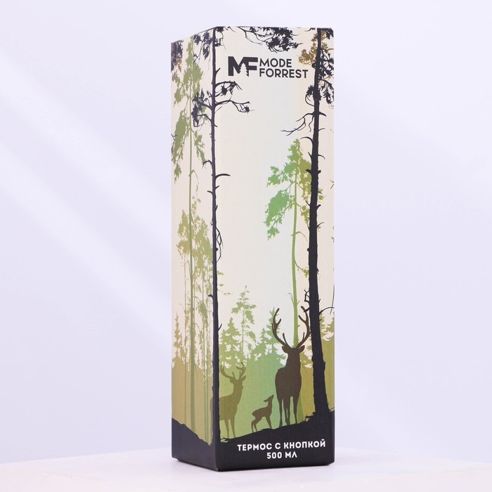 Термос с кнопкой Mode Forrest, 450 мл, черный, время сохранения тепла 10-12 ч