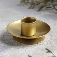 Подсвечник "Лотос 2H" металл на одну свечу, 7,5х2,5 см, золотой