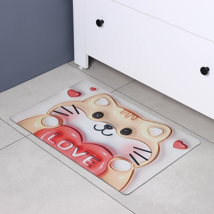 Коврик для дома Доляна Love, влаговпитывающий, 40&times;60 см