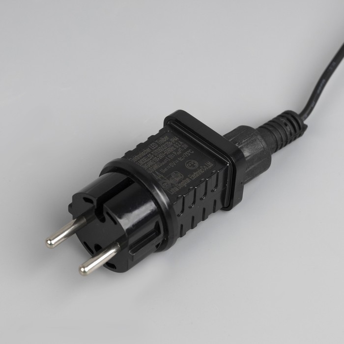 Гирлянда &laquo;Белт-лайт&raquo; 5 м с насадками &laquo;Роса&raquo;, IP44, УМС, тёмная нить, 50 LED, свечение тёплое белое, 3 В